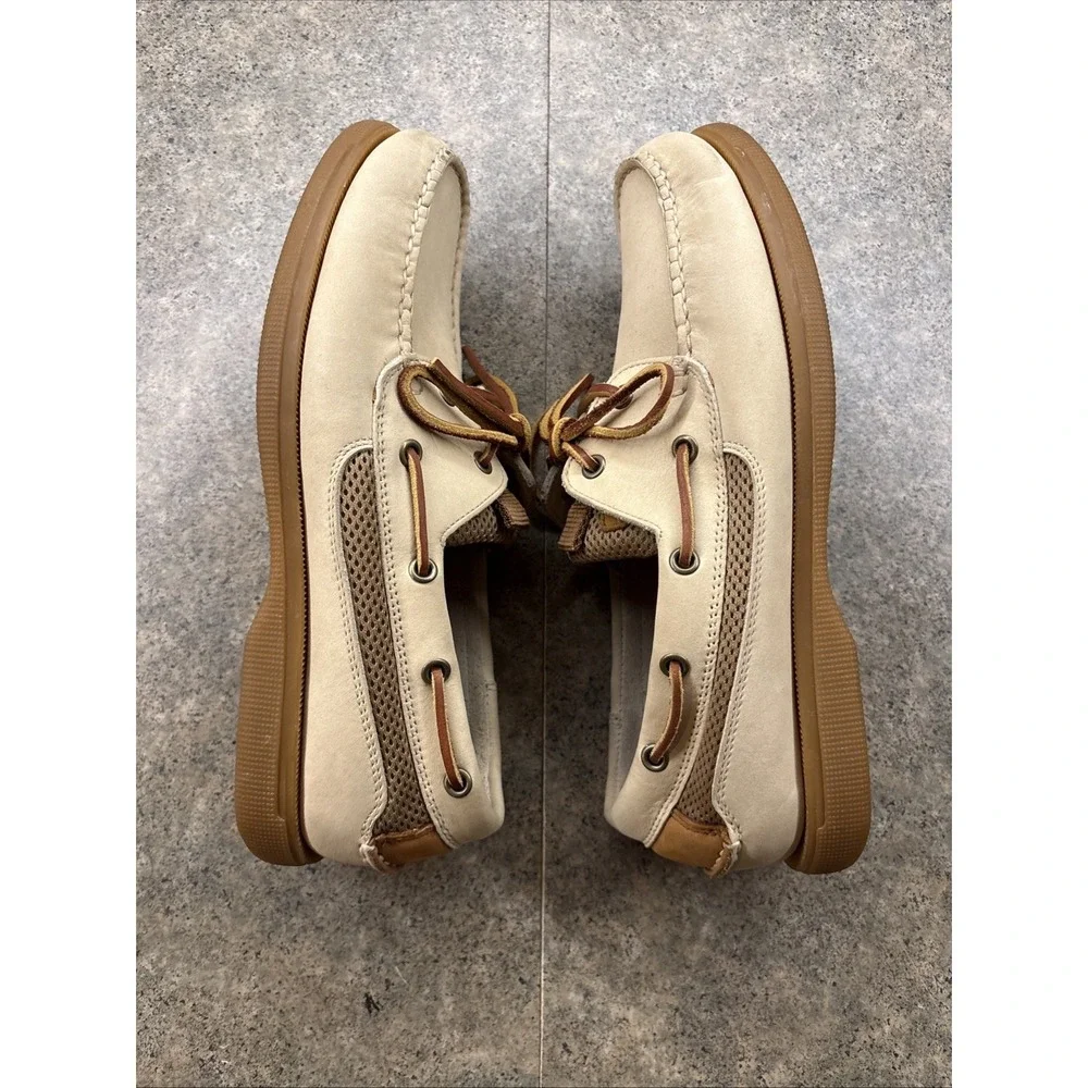 St John's Bay Boat Shoes Men's Sz 9.5 M 016-8000 Tan Brown Excellent Cond.